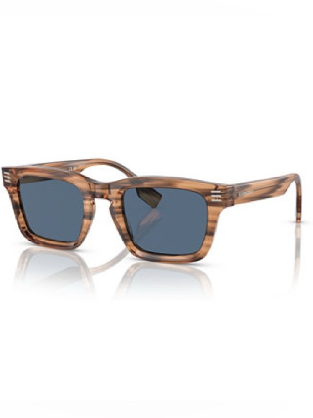 Burberry Brown Tortoiseshell Frame Sunglasses with Blue Lenses